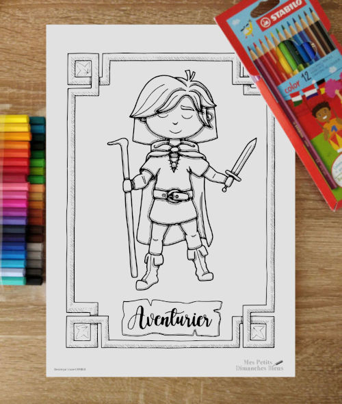 l'Aventurier, coloriage à recevoir en mai 2026 sur Tipeee et Ulule