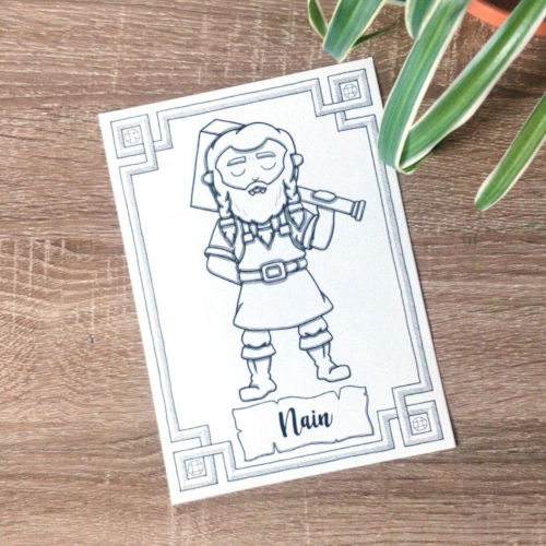 le Nain, dessin line art noir