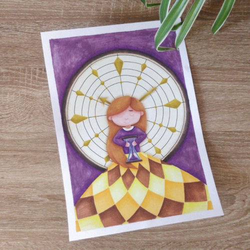 la Dame du Temps, illustration couleurs