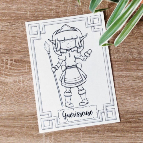 la Guérisseuse, dessin line art noir