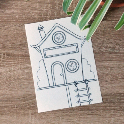 Une maison dans une boîte aux lettres, dessin