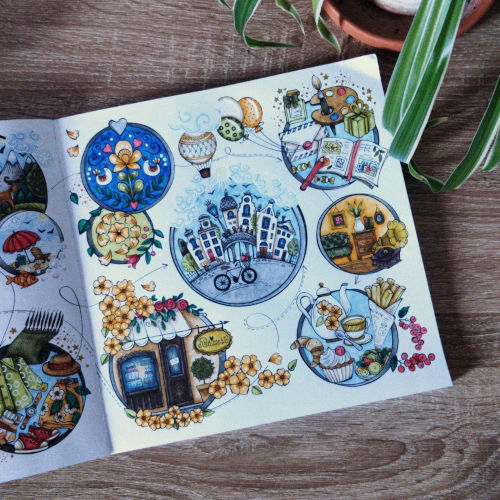 Coloriage issu du livre Voyage en Europe illustré par Rita Berman