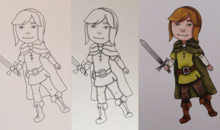 les différentes étapes de ma première version de l'Aventurier