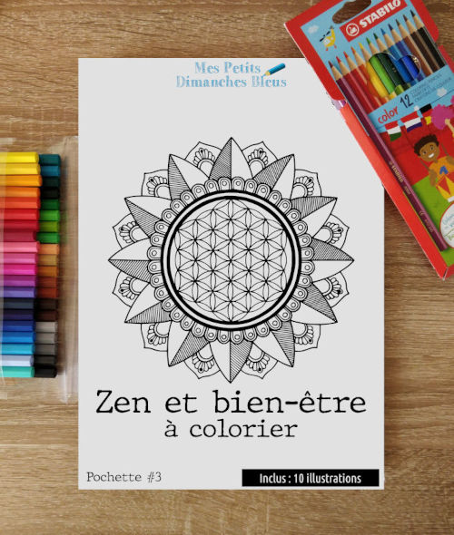 couverture de la pochette de coloriages Zen et bien-être à colorier