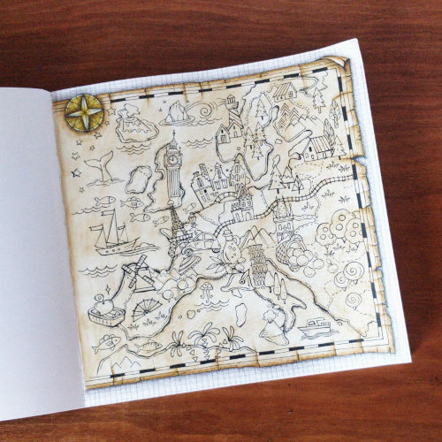 coloriage dans le livre Meine Reise durch Europa de Rita Berman