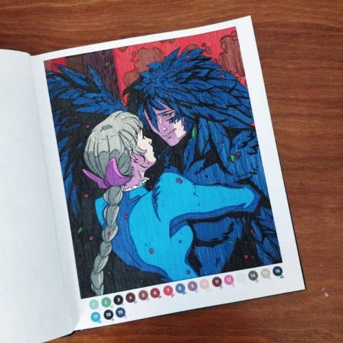 coloriage au numéro dans le tome 1 de Ghibli