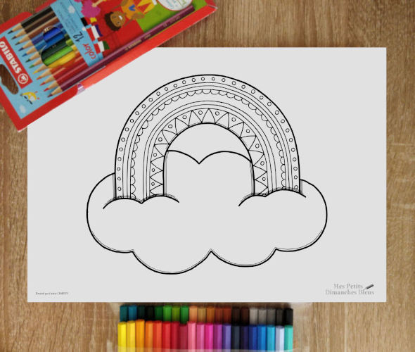 Arc-en-ciel, coloriage à recevoir sur Tipeee et Ulule en avril 2026