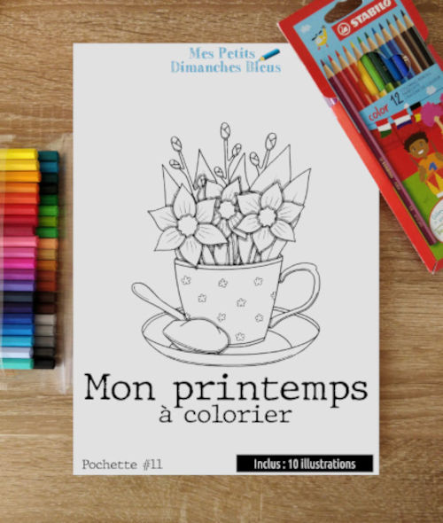 couverture de la Pochette #11 - Mon printemps à colorier