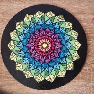 Peinture mandala "Arc-en-ciel pastel" - Carton toilé rond