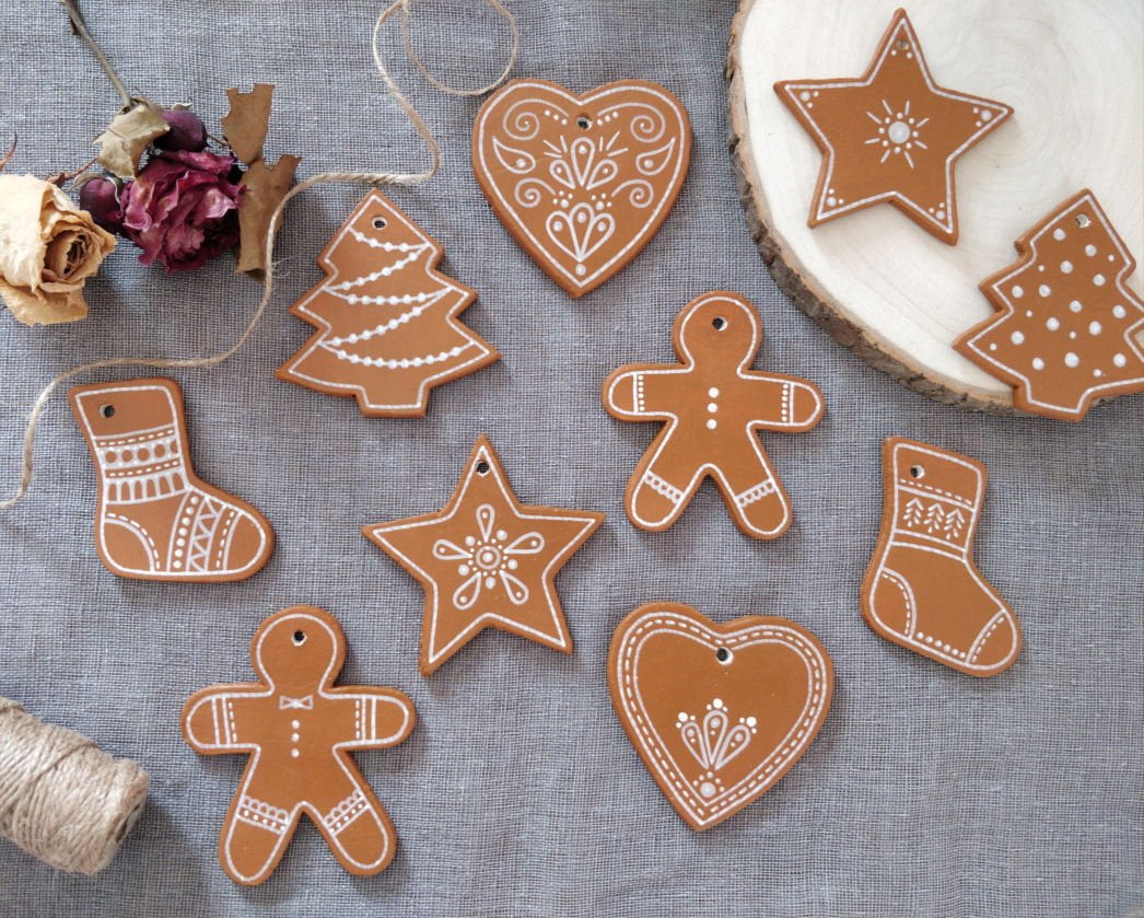 Collection de Noël - Petits sujets à suspendre (pâte autodurcissante)
