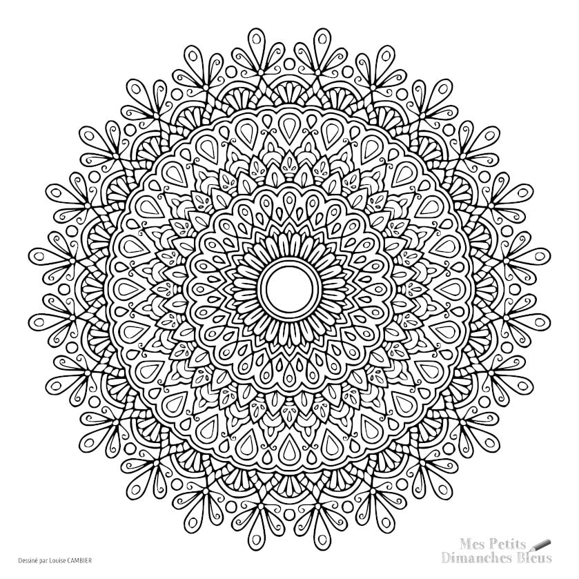 Image du mandala à colorier du mois