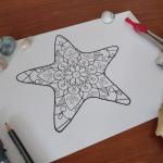 Dessin d'une étoile de mer mandala, coloriage offert à télécharger
