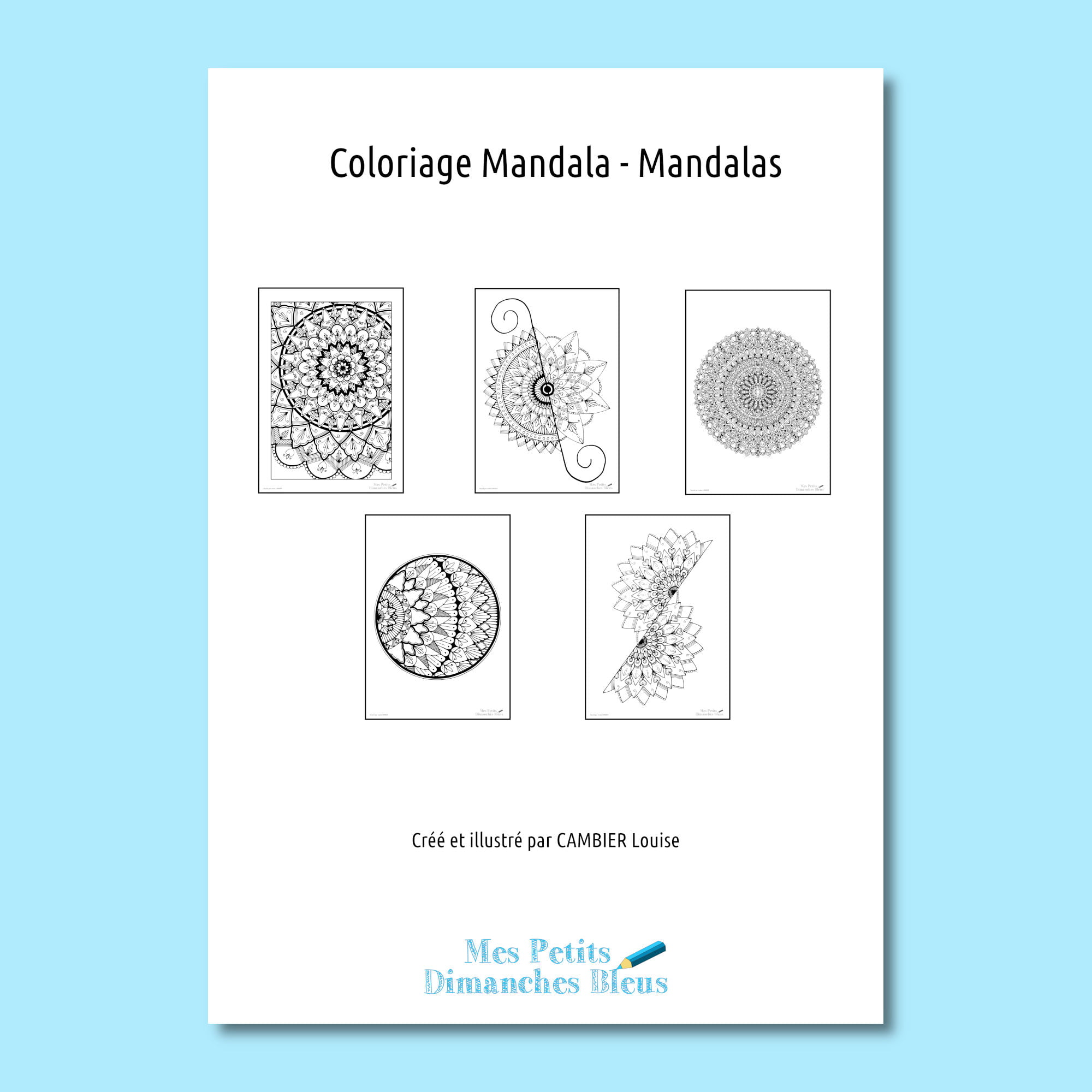 TÉLÉCHARGEMENT - Coloriages mandala (lot de 5) - Pochette #5 - Mandalas – Image 3