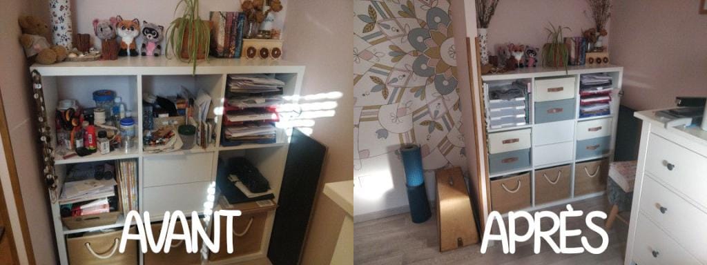 Avant-après du rangement de mon bureau
