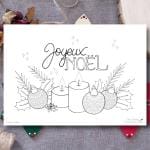 Coloriage freebie de Noël, offert au téléchargement