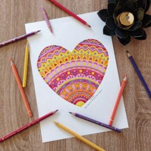 Illustration Coeur mandala, pour la Saint-Valentin