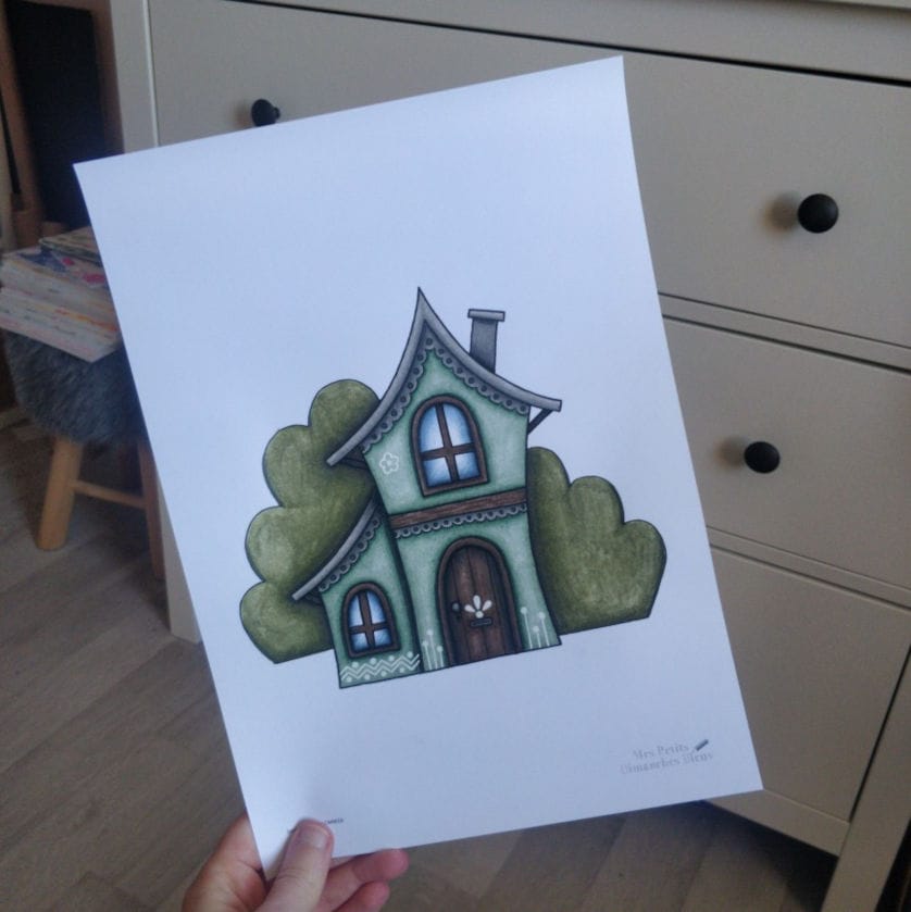 Coloriage, "Cabane" partagée sur Tipeee et Patreon en avril 2025