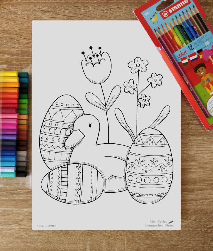 Coloriage offert à l'occasion de Pâques