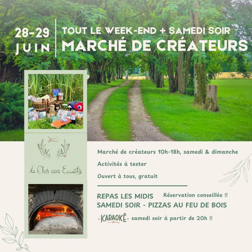 Annonce d'un marché au Clos des Ecuets en juin 2025