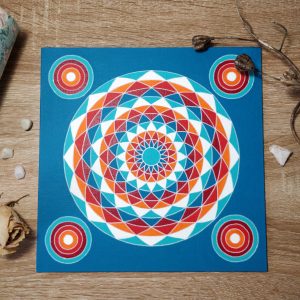 Peinture mandala "Effet vitrail" - Carton toilé carré