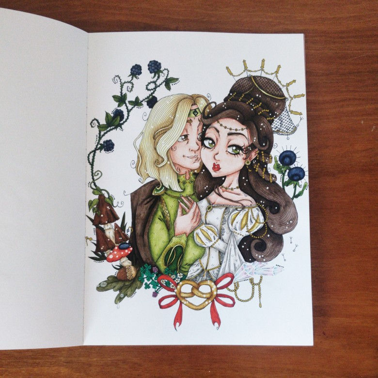 Coloriage du mariage dans le livre "Blanche Neige, la princesse empoisonnée"