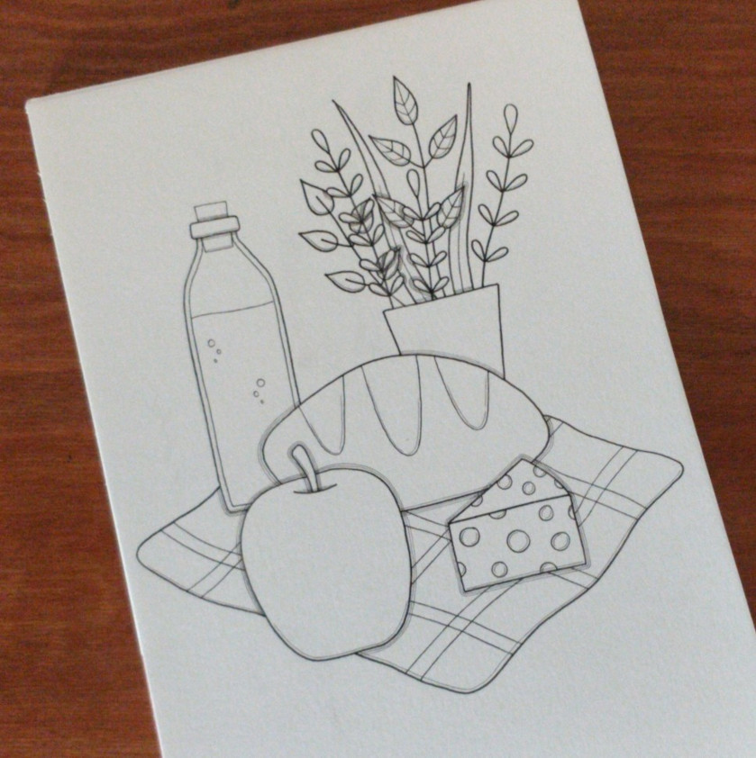 Dessin représentant un pique-nique