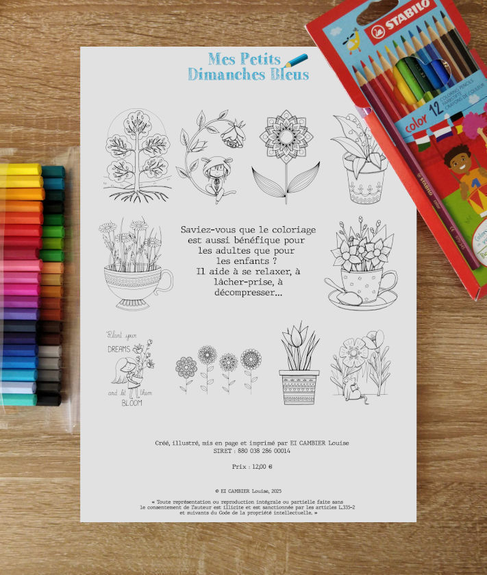 Coloriages - Fleurs et végétaux à colorier - Pochette #12 – Image 2