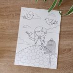 Dame aux oiseaux, version en noir et blanc